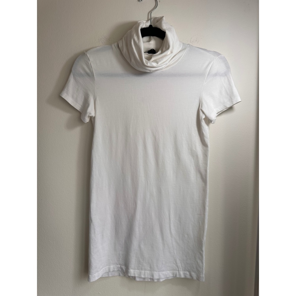 Theory White Short Sleeve Turtleneck